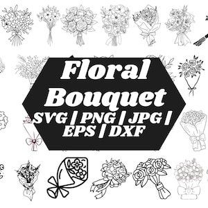 Floral Bouquet Svg Bundle,Botanical Flowers Svg,Bouquet Svg,Flower Bouquet Png,Cricut Files,Monogram Flowers SVG,Flower Svg,Cute Bouquet.