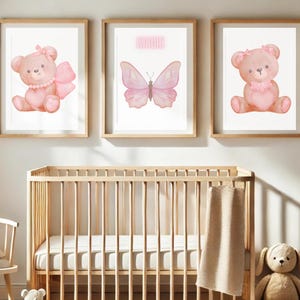 Wall picture bear 3 set poster, children&#39;s room decoration, animal poster, bear poster kids, bear poster