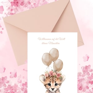 Cartão de nascimento de bebê, cartão de aniversário, parabéns, download digital