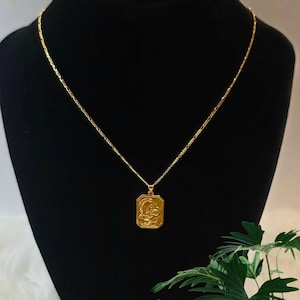 18k Solid Gold Virgin Mary Pendant Necklace: Fine Religious Jewelry
