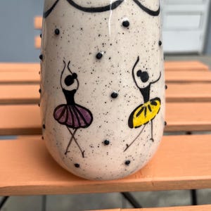 Morning brew cup-400 ml-handmade ceramic cup-ballerina design-handleless