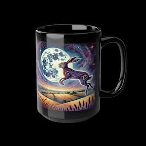Mug Lièvre Regardant la Lune : Tasse à café de Noël wicca celtique