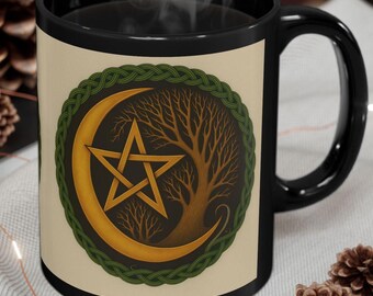 Celtic Pentacle Mug: Pagan Wiccan Coffee Cup, Witch Gift