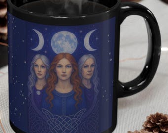 Triple Moon Goddess Coffee Mug: Wiccan Pagan Gift