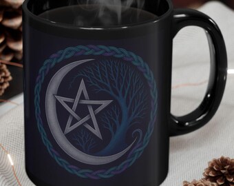Celtic Pentacle Mug: Pagan Wiccan Coffee Cup, Witch Gift