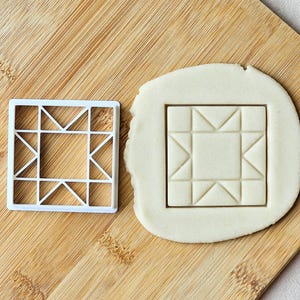 Quilt Block Pattern Cookie Cutter: Sawtooth Star, Fondant Biscuits Clay Tools