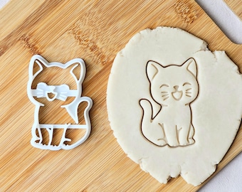 Cute Cat Cookie Cutter- Happy Cat Lover Gift, 3D Printed