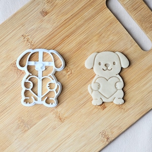 Cortador de galletas con forma de perro - Corazón de San Valentín, impreso en 3D