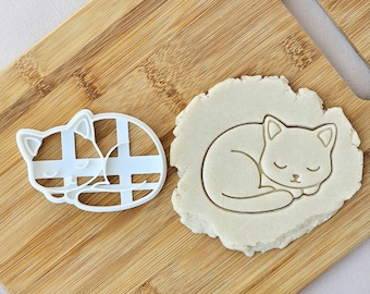 Sleeping Cat Cookie Cutter- Biscuit Fondant Clay Cutters