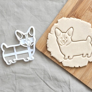 Happy Corgi Cookie Cutter- cute fluffy puppy, dog butts, vet, gifts for dog lovers, pet owners, biscuit fondant clay cutter, one of a kind