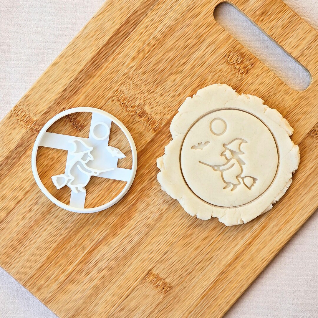 Witch on a Broom Cookie Cutter- Halloween Baking & Clay Tools - Etsy