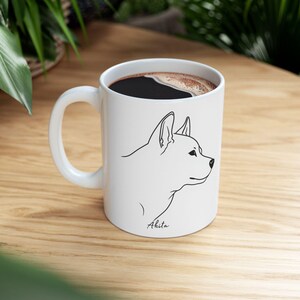 Dog Portrait Coffee Mugs - Simple Dog Art and Gift for Pet Owner - Pet Mug for Dog Mom Gifts - One Line Art Print - Coffee Lover Gift