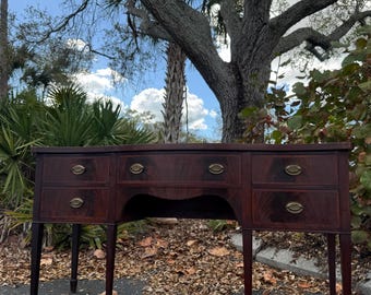 SOLD LOCALLY!!!!! Antique Hepplewhite Flame Mahogany Sideboard Buffet | Federal Style