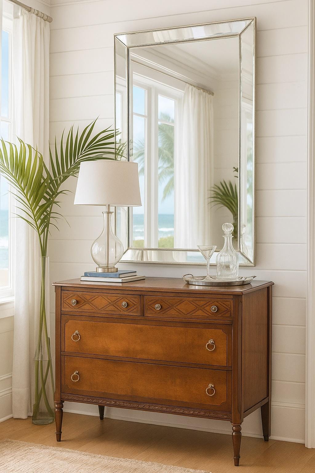 SOLD!!!!!!!!! Gorgeous Antique Dresser – Restored & On Wheels!