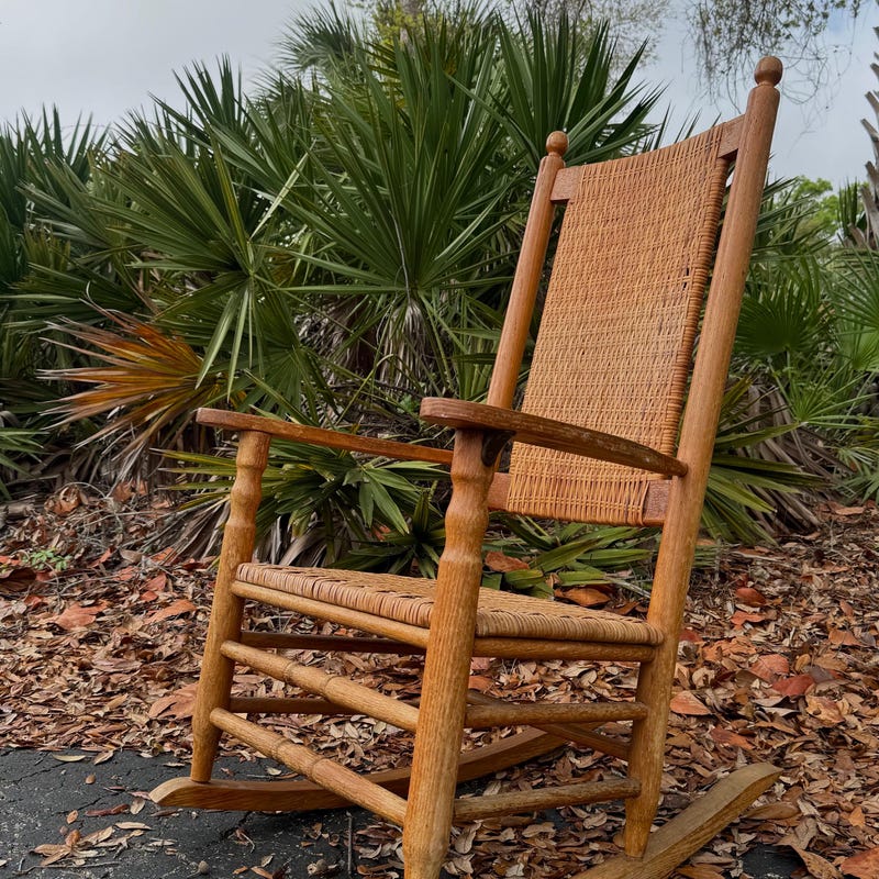 Oak Rocking Chair - Etsy