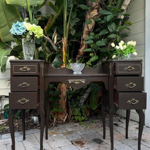 SOLD!!!!!! - Painted Antique Berkey & Gay Vanity Desk – 95+ Years Old – Mirror Included!!
