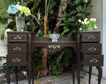 SOLD!!!!!! - Painted Antique Berkey & Gay Vanity Desk – 95+ Years Old – Mirror Included!!