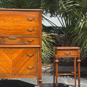 SOLD!!!! Early Antique-Style Dresser & Matching Nightstand – Vintage Pair