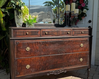 SOLD!!!!!!!! - Refurbished 1900s Antique Vanity Dresser with Mirror