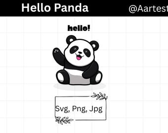Cute Panda SVG, Kawaii Panda Clipart, Panda Face Svg, Cartoon Panda PNG, Baby Panda SVG, Panda Silhouette, Panda Cut Files for Cricut