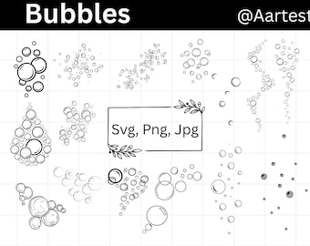 Bubbles Svg Bundle, Bubbles Png, Bubbles Clipart, Bubbles Vector, Instant Download, Silhouette, Soap Bubbles Svg, Cut Files For Cricut