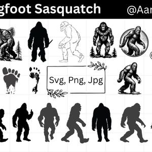 Big Foot Sasquatch Clipart, Bigfoot SVG Bundle, Sasquatch Cut File, SVG Cut Files for Cricut & Silhouette, Forest PNG, Bigfoot Png Designs
