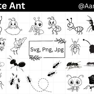 Niedliches Ameisen-Svg-Bundle, Ameise SVG-Bundle, Ameise Clipart, Ameise Schnittdateien, Ameise Silhouette, Ameise Laser-Datei, Insekten Blatt