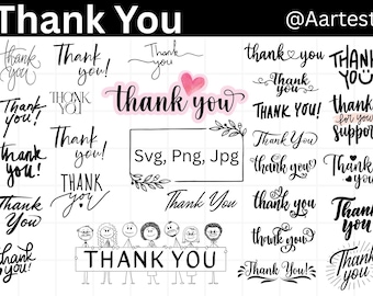 Thank You SVG Bundle, Thank You Sign, Wedding Thank you svg, Thank you card, Printable, Thankful, Cut File Cricut, Silhouette