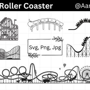 Achterbahn SVG Bundle, Vergnügungspark Fahrt SVG, aufregende Fahrt Clipart, Karneval Fahrt SVG, Cricut Schnitt Dateien, Kirmes Silhouette Design