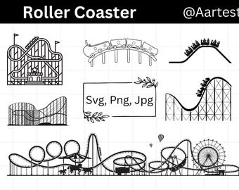 ジェットコースターのデザイン - 遊園地の乗り物のイラスト - Cricutと