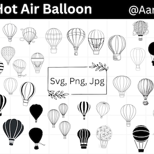 Hot Air Balloon Svg, Globo Aerostatico Svg, Air Balloon Svg, Hot Air Balloon PNG Bundle, Hot Air Balloon Clipart, Hot Air Balloon SVG