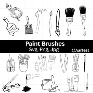 Peinture SVG, SVG pinceau, peinture des cliparts, fichiers coupés, Silhouette, Cricut, vecteur, fichier SVG pinceau, peintre svg, svg peinture vie