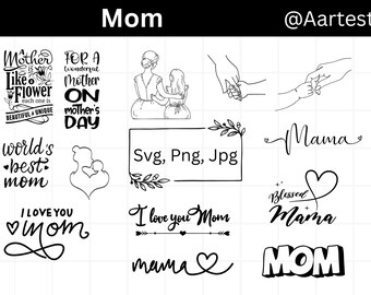 Mama SVG Bundle, Muttertag SVG, beste Mama aller Zeiten Schnittdateien, Mama Leben SVG, Mama Zitat Clipart, Mama Shirt Design, Cricut und Silhouette Dateien