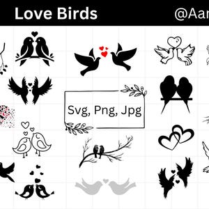 Liebe Vögel SVG Bundle, Hochzeitsvögel SVG, Vögel Clipart, Silhouette, Hochzeit SVG, Liebe SVG, Hochzeit Design, kommerzielle Nutzung
