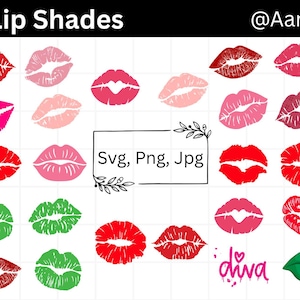 Lip Shade SVG Bundle, Lipstick Clipart Png, Makeup Lips Svg Files, Beauty Salon SVG, Feminine Aesthetic SVG for Cricut and Silhouette