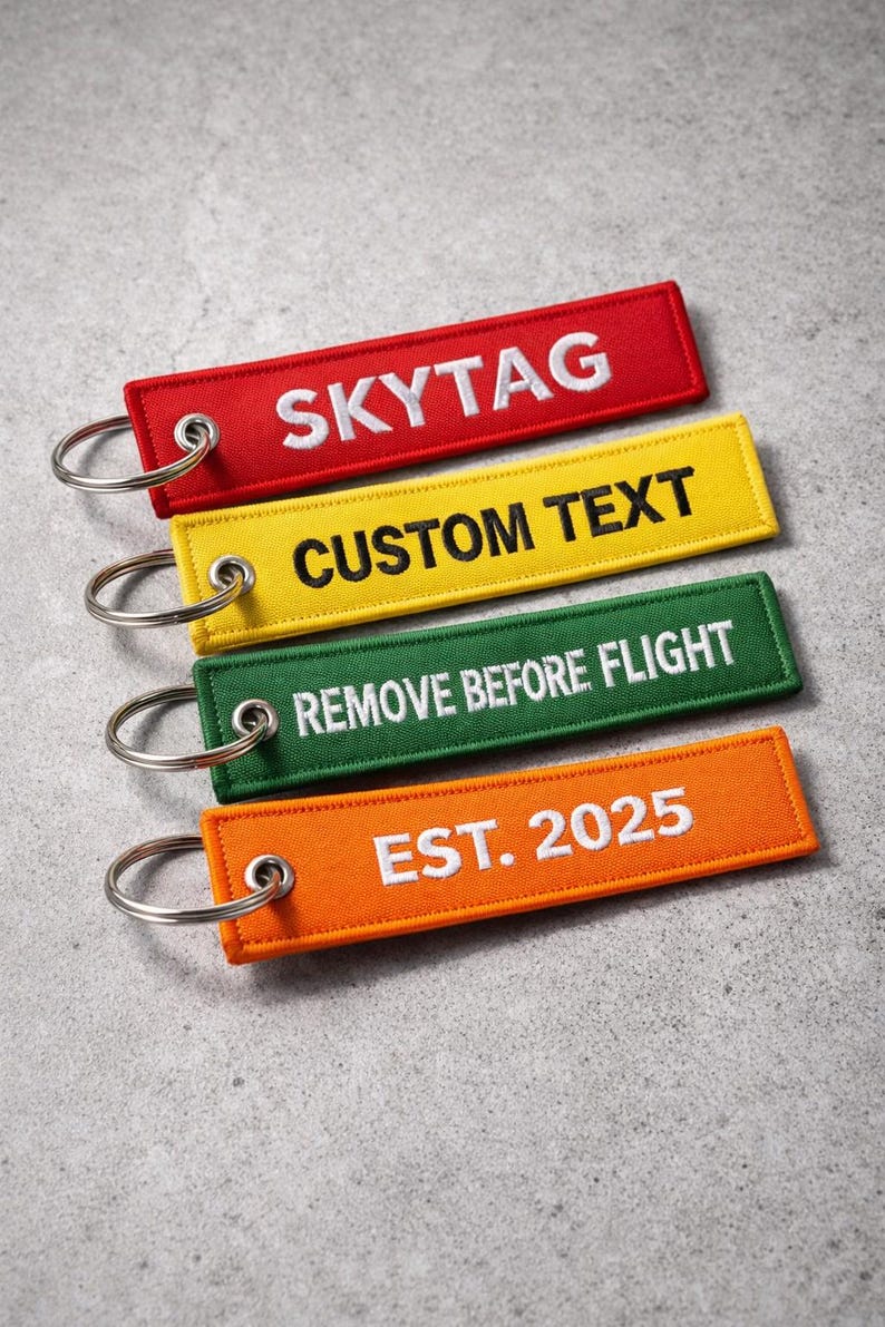 Test Card Keychain Custom Embroidered Keychain Patch | Personalized Logo Name or Text ...