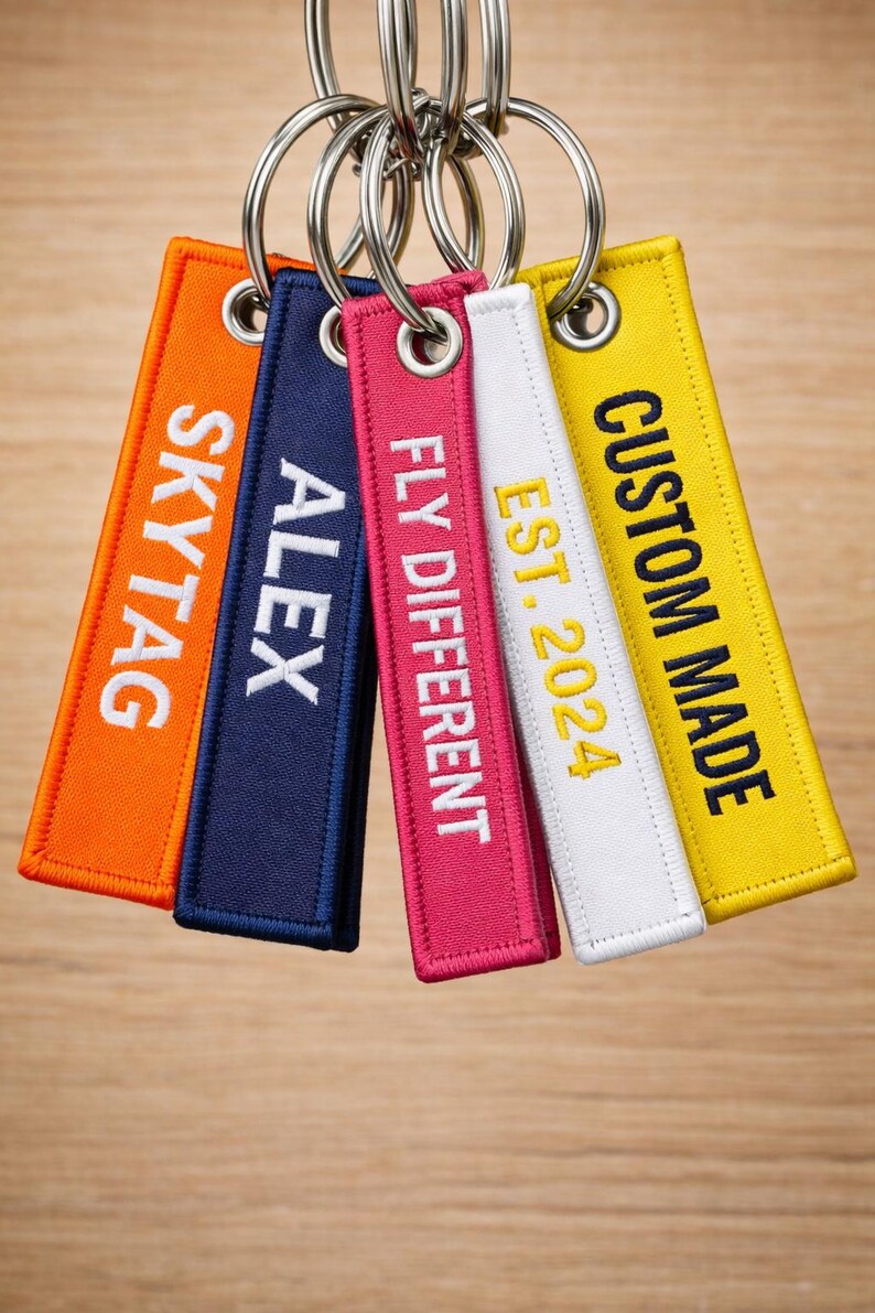 Custom Embroidered Keychain Patch | Personalized Logo Name or Text ...