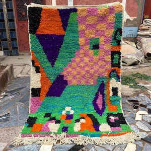 Amazing Morrocan Rug, Authentic Berber Rug, Bohemian Rug For Living Room, Handmade Colourful Rug, Large area rug, Hand knotted Wool rug