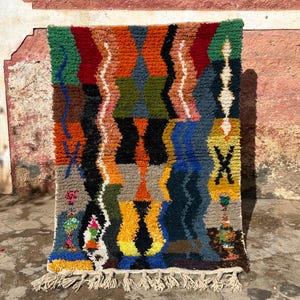 Stunning Morrocan Rug, Authentic Berber Rug, Bohemian Rug For Living Room, Handmade Colourful Rug, Large area rug, Hand knotted Wool rug