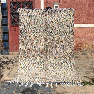 Unique Morrocan Rug, Authentic Berber Rug, Bohemian Rug For Living Room, Handmade Colourful Rug, Large area rug, Hand knotted Shaggy rug