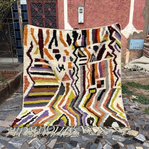 Stunning Morrocan Rug, Authentic Berber Rug, Bohemian Rug For Living Room, Handmade Colourful Rug, Large area rug, Hand knotted Wool rug