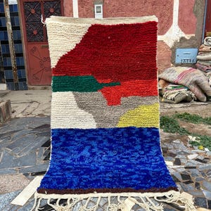 Amazing Morrocan Rug, Authentic Berber Rug, Bohemian Rug For Living Room, Handmade Colourful Rug, Large area rug, Hand knotted Wool rug