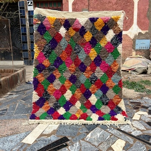 Gorgeous Morrocan Rug, Authentic Berber Rug, Bohemian Rug For Living Room, Handmade Colourful Rug, Large area rug, Hand knotted Wool rug