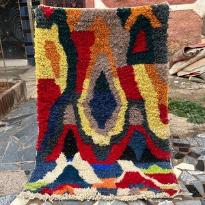 Stunning Morrocan Rug, Authentic Berber Rug, Bohemian Rug For Living Room, Handmade Colourful Rug, Large area rug, Hand knotted Wool rug