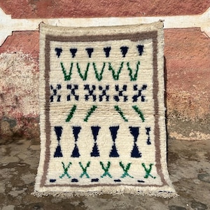 Morrocan Rug, Authentic Berber Rug, Bohemian Rug For Living Room, Handmade Colourful Rug, Large area rug, Hand knotted Wool rug, 5x8 ft