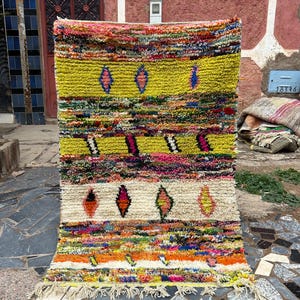 Amazing Morrocan Rug, Authentic Berber Rug, Bohemian Rug For Living Room, Handmade Colourful Rug, Large area rug, Hand knotted Wool rug