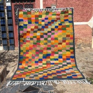 Gorgeous Morrocan Rug, Authentic Berber Rug, Bohemian Rug For Living Room, Handmade Colourful Rug, Large area rug, Hand knotted Wool rug