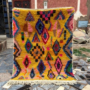 Fabulous Morrocan Rug, Authentic Berber Rug, Bohemian Rug For Living Room, Handmade Colourful Rug, Large area rug, Hand knotted Wool rug