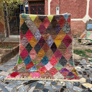 Wonderful Morrocan Rug, Authentic Berber Rug, Bohemian Rug For Living Room, Handmade Colourful Rug, Large area rug, Hand knotted Wool rug