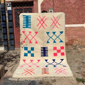 Modern Morrocan Rug, Authentic Berber Rug, Bohemian Rug For Living Room, Handmade Rug, Large area rug, Hand knotted Wool rug 9x12 ft